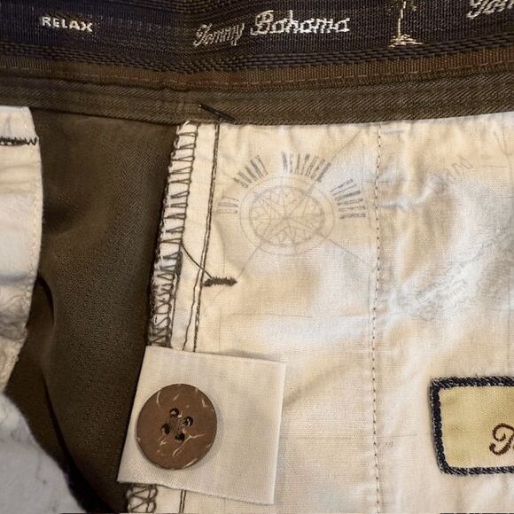 Tommy Bahama 100% Silk Men's Shorts Olive Green Flat Front Relax Size 40 - Picture 7 of 10